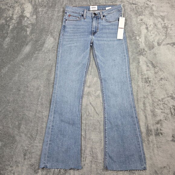 Hudson Jeans Womens 24 Blue Love Crop Bootcut Raw Hem Stretch Preppy Denim NEW - Picture 1 of 10